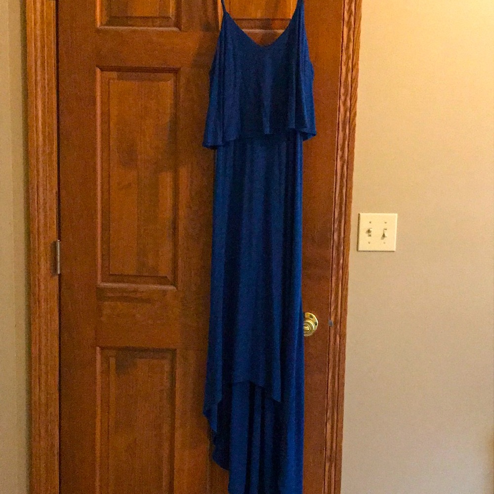 Dark blue long summer dress